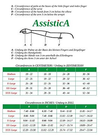 ASSISTICA Arm Compression Sleeve Size Chart